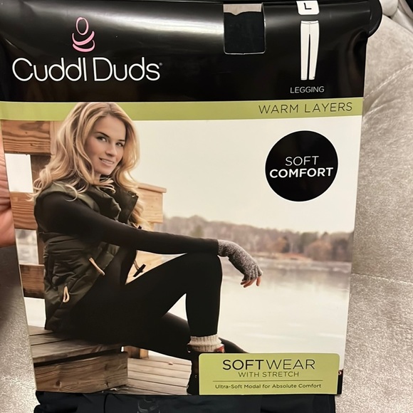 Cuddl Duds NWT XL Women's Modal Ultra Soft Stretch Leggings Warm Layer  Black